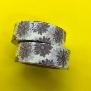 Rouleau de ruban Washi complet - Fleurs violettes