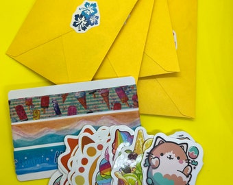 Summer Washi Tape Samples & Stickers Grab Bag