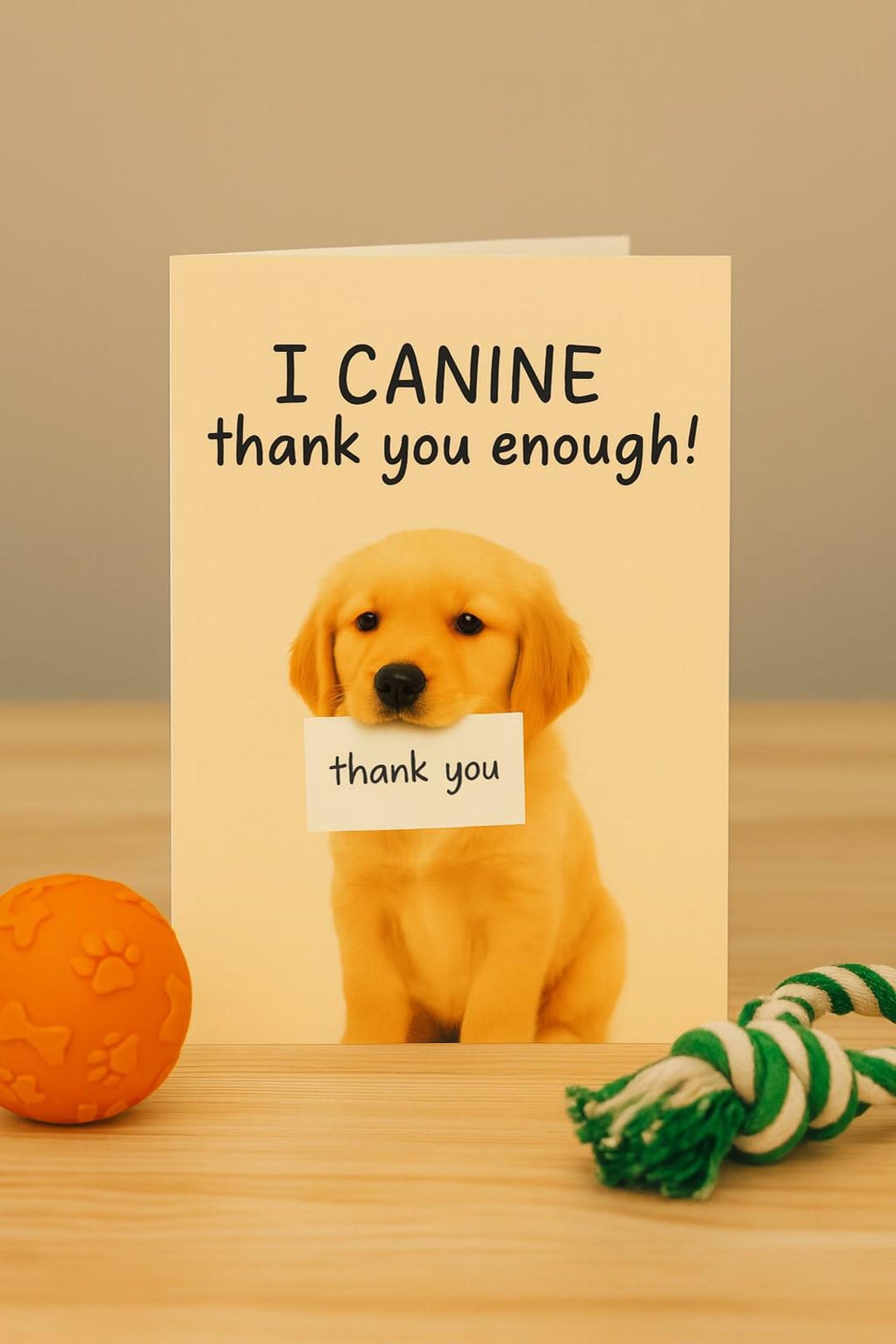 Dog Thank You Card – Funny Dog Pun Greeting Card – Puppy Thank You Card ...