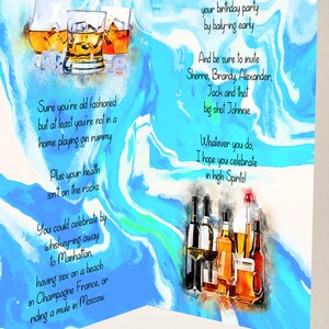 Cartão de aniversário com trocadilho de bebida alcoólica