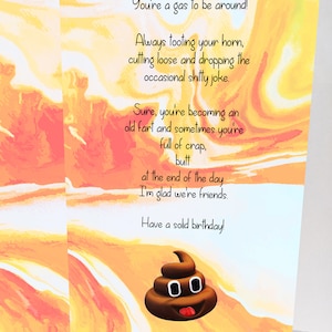 Cartão de aniversário com trocadilho de peidos