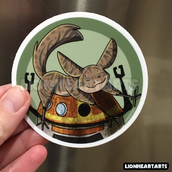 Space Kitty & Droid Sticker