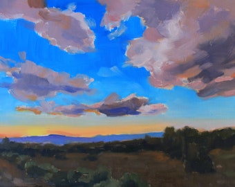 Santa Fe Dusk - Canvas Print of original New Mexico Landscape