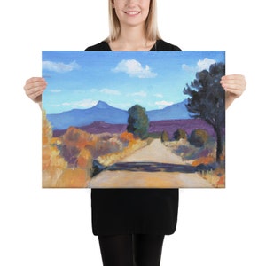 New Mexico OKeeffe Mesa Landscape Canvas Print of Impressionist Painting 18×24 inches