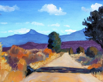 New Mexico O’Keeffe Mesa Landscape - Framed Poster of Impressionist Painting