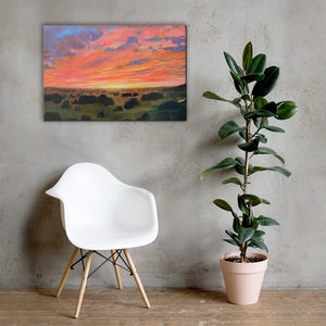 Santa Fe High Desert Sunset New Mexico Landscape Impressionist Painting Canvas Print image 6