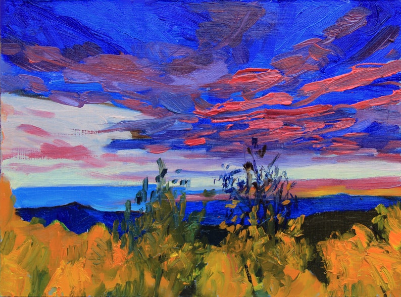 Santa Fe Fall Sunset Canvas Print New Mexico Landscape image 1
