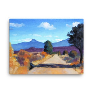 New Mexico OKeeffe Mesa Landscape Canvas Print of Impressionist Painting image 3