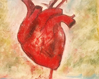 Bleeding  Heart - 16x16 Framed Print Of Painting