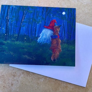 Cartes renard, lucioles et nain Nisse Tomte, vierges à l'intérieur