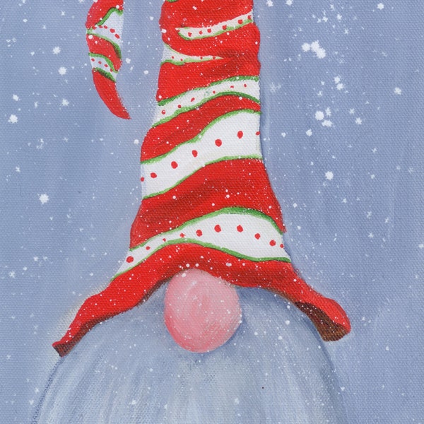 Gnome Nisse Tomte Christmas Cards, Goofy Stocking Cap Gnome Card