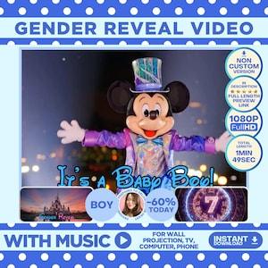 BOY Gender Reveal Movie Announcement to Family, It's a boy Gender Reveal Video to Suprise, Mouse Voice Message Gender Reveal Idea Unique