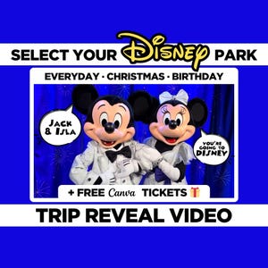 Mensaje de video sorpresa personalizado de Mickey y Minnie para niños, tema mágico de Disney World, Orlando, Florida, California y París