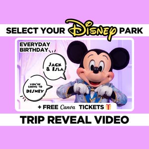 Viaggio a sorpresa personalizzato Rivela messaggio video Film Topo Bambini Famiglia Mondo magico Terra Parco a tema Orlando Florida California Parigi