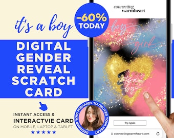 BOY Digital Scratch Off Card Gender Reveal Ideas Unique To Family Gender Reveal Games For Coworker By Mail By Email Invitation Baby Shower