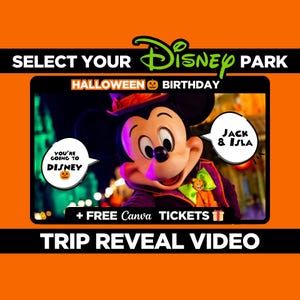 Halloween Viaggio a sorpresa personalizzato Rivela Videomessaggio Film Topo Bambini Famiglia Mondo Terra Parco a tema Orlando Florida California Parigi