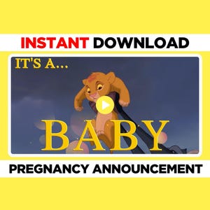 Instant Download Pregnancy Announcement Video, Lion King Baby Reveal Movie, Baby Shower Video, We Are Pregnant Surprise Baby Announcement