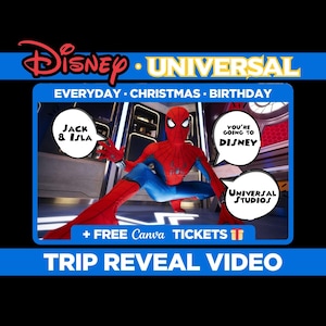 Messaggio personalizzato di Spiderman Viaggio Rivela Video Sorpresa Bambini Famiglia Universal World Land Tema Orlando Florida California Paris Studios