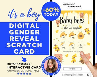 BOY Digital Scratch Off Card Gender Reveal Ideas Unique To Family What Will Baby Bee Gender Reveal Games By Mail By Email Invitation Bear