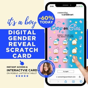 BOY Digital Scratch Off Card Gender Reveal Ideas Unique To Family Gender Reveal Games Tic Tac Toe By Mail By Email Invitation Baby Shower