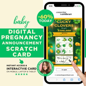 Überraschungs-Schwangerschaftsankündigungs-Großeltern an die Eltern zum Ehemann-Digitalen geschlechtsneutralen Lotterielos-Rubbelkarte für Baby offenbaren