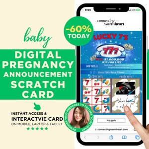 Überraschungs-Schwangerschaftsankündigungs-Großeltern an die Eltern zum Ehemann-Digitalen geschlechtsneutralen Lotterielos-Rubbelkarte für Baby offenbaren