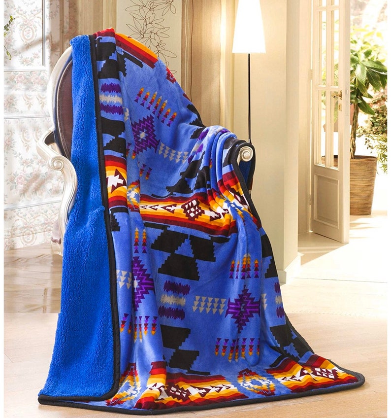 Native Sherpa Throw Blankets Etsy