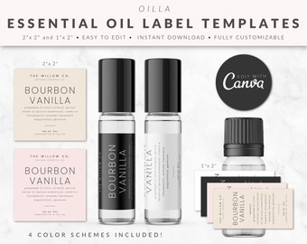 10ml 5ml Essential Oil Roll-on Label Template for Canva | Etsy