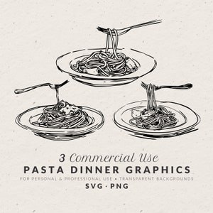 Conjunto de ilustrações de pratos de massa italiana desenhados à mão SVG PNG, rabiscos vintage, ícones de casamento mediterrâneo, clip art de esboço para convite