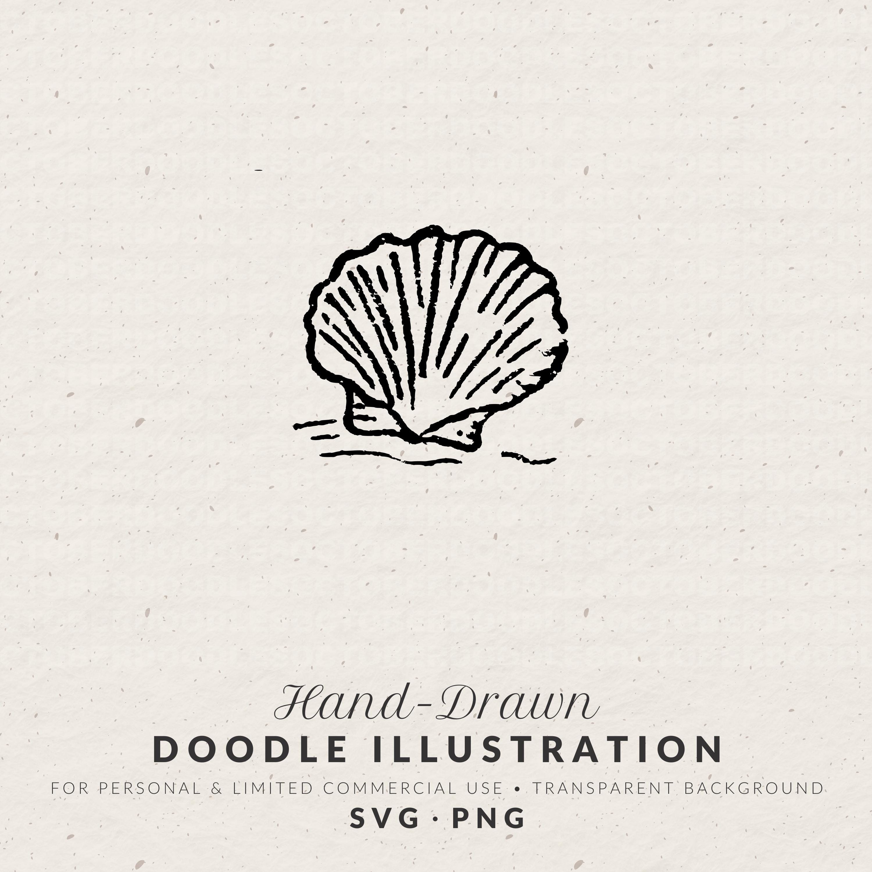 Seashell Clipart: Hand-Drawn Curiosity Cabinet Doodle, SVG & PNG