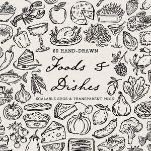 Food Clipart Bundle: Hand-Drawn Kitchen Doodles, SVG & PNG