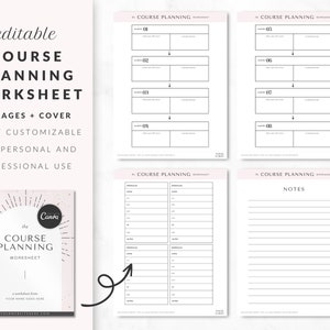 Online Course Planning Worksheet Template, Course Planner, Business Coaching Workbook, Coaching Worksheet Canva Template
