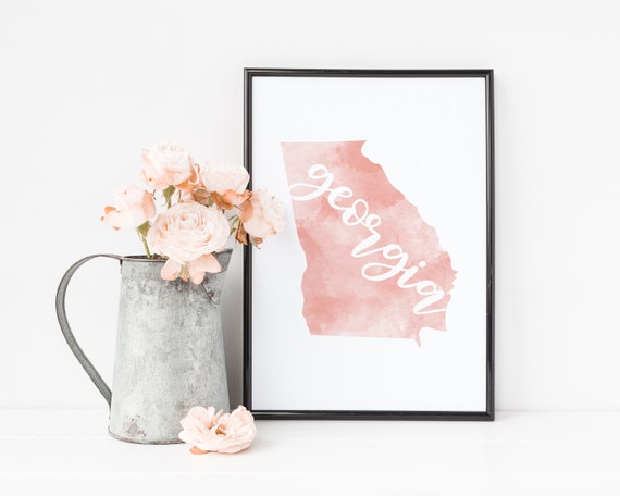 Printable Georgia State Wall Art Instant Download Art Print - Etsy