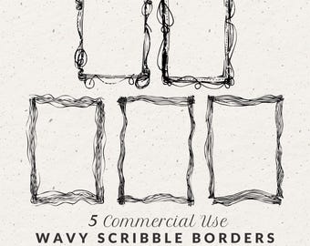 Doodle Border Clipart: Hand-Drawn Borders, SVG & PNG
