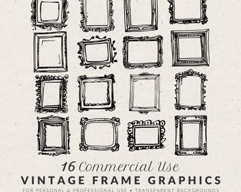 Vintage Frame Invitation Frames: Hand-Drawn Borders, SVG & PNG