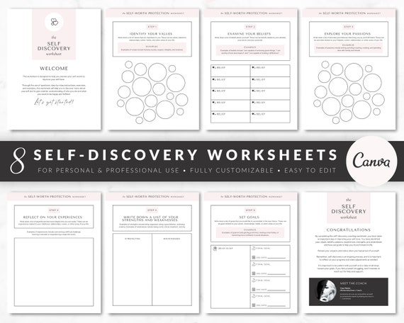 Life Coach Worksheets Redefining Your Self Worth Worksheet, Done For
