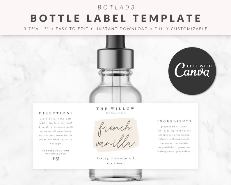 Product Label Template Set for Canva Soap Label Candle Etsy