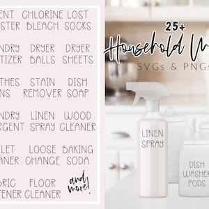 Rustic Household Labels SVG Bundle, Laundry Room Labels SVG, Cleaning Supplies SVGs, Laundry Labels SVG, Farmhouse Labels, Rae Dunn Inspired