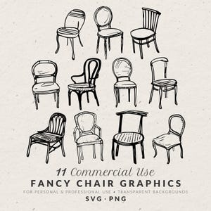 Chair Clipart Bundle: Hand-Drawn Quirky Doodles, SVG & PNG