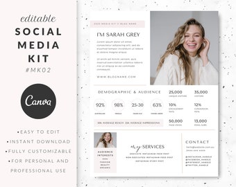 Minimalist Media Kit Template Etsy