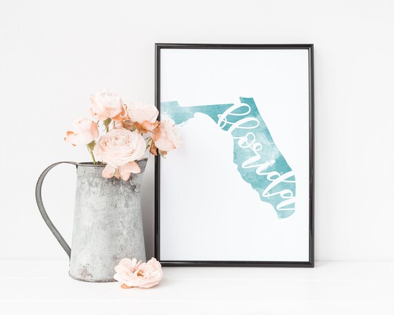Printable Florida State Wall Art Instant Download Art Print - Etsy