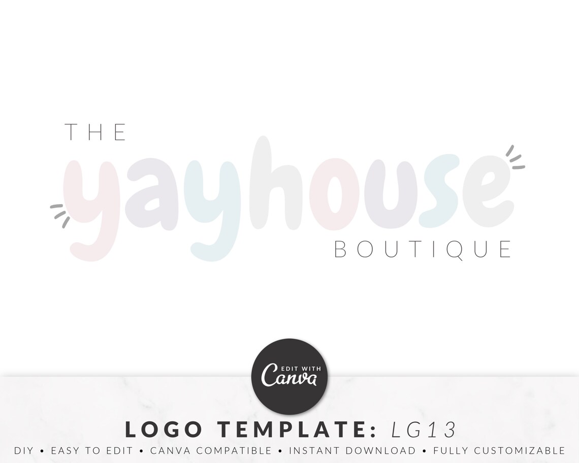 Logo Template for Canva Canva Logo Design Customizable Logo Etsy
