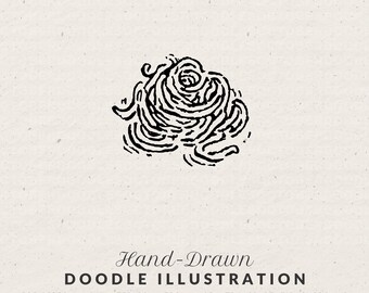 Spaghetti Line Art Icon - Hand Drawn Whimsical Food Illustration Doodle Clipart (PNG & SVG)