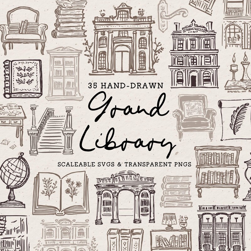 Library Svg - Etsy