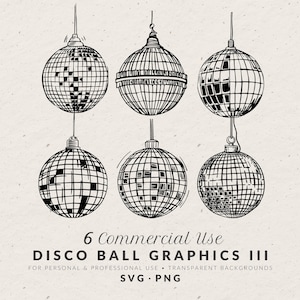 Discokugel-Clipart-Bundle: Handgezeichnete Hochzeits-Doodles, SVG & PNG