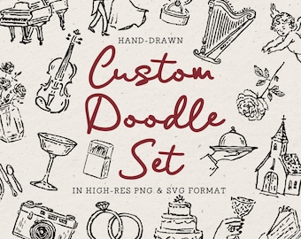 Custom Hand-Drawn Doodle Clipart • Whimsical Vintage Style (PNG SVG)