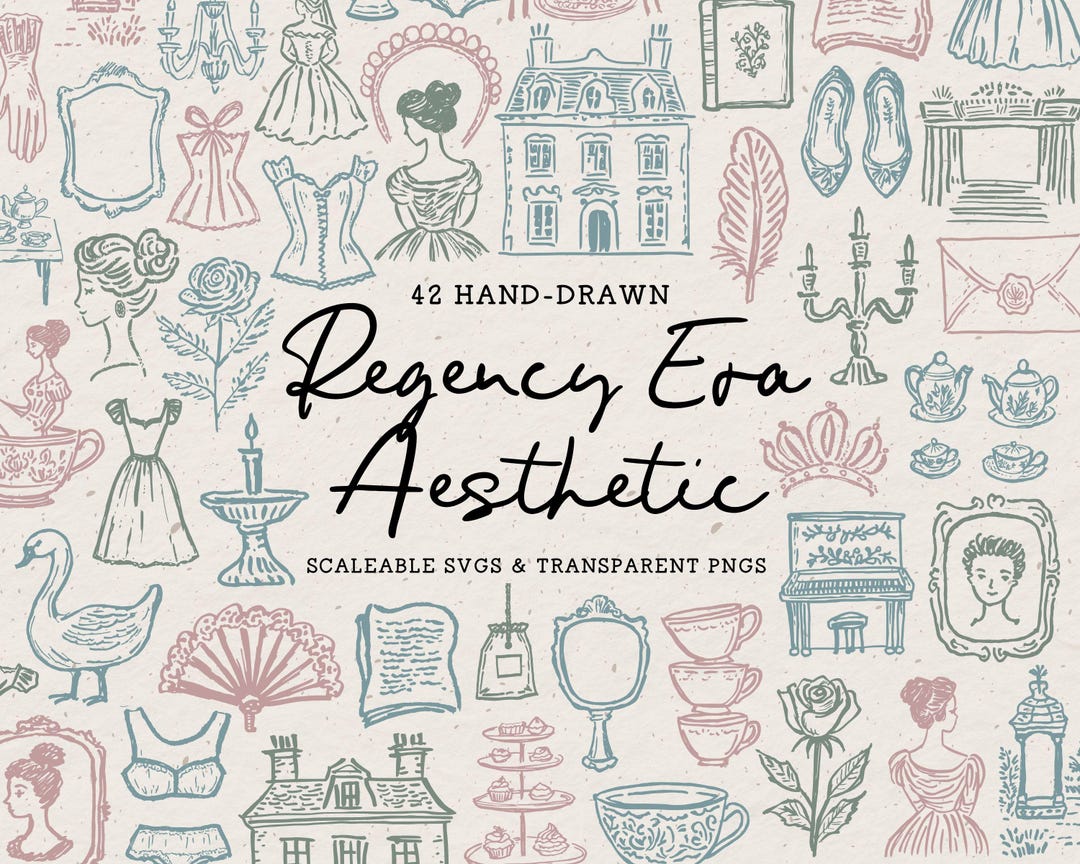 Regency Pattern Svg Regency Era Clipart Doodle Bundle (SVG PNG) - Etsy