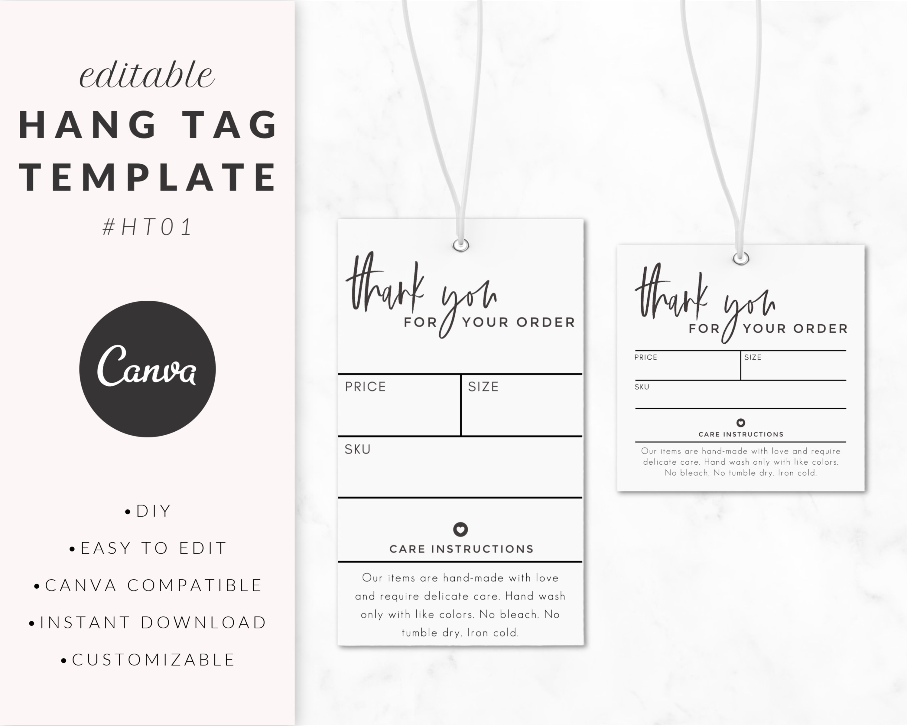 Hang Tag Template For Canva Clothing Tag Template Clothing Etsy M xico