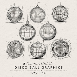 Ilustração de bola de discoteca desenhada à mão SVG PNG, ícones de casamento desenhados à mão, rabiscos desenhados à mão, clipart de uso comercial para convites