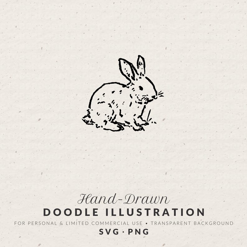 Whimsical Bunny Clipart: Hand Drawn Doodles in SVG and PNG - Etsy